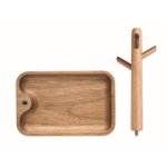 Vassoio in legno di acacia da appoggio per portare con sé e per piccoli oggetti di uso quotidiano color legno settima vista