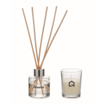 Set profumo alla vaniglia con diffusore di fragranza e candela in cera vegetale color trasparente vista principale