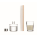 Set profumo alla vaniglia con diffusore di fragranza e candela in cera vegetale color trasparente