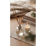 Set profumo alla vaniglia con diffusore di fragranza e candela in cera vegetale color trasparente seconda vista ambiente