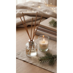 Set profumo alla vaniglia con diffusore di fragranza e candela in cera vegetale color trasparente seconda vista ambiente 2