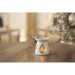 Set per bruciatore di aromi in ceramica con tealight e olio alla vaniglia color bianco terza vista ambiente 2