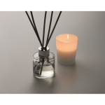 Set aromatico con diffusore di fragranza e candela in cera vegetale color bianco terza vista fotografica