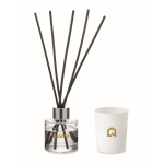 Set aromatico con diffusore di fragranza e candela in cera vegetale color bianco vista principale