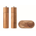 Set in legno di acacia di macinapepe e macinasale con base color legno sesta vista