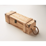 Cassetta in legno rinforzata con manico in corda per bottiglia di vino color legno quinta vista fotografica