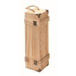 Cassetta in legno rinforzata con manico in corda per bottiglia di vino color legno settima vista