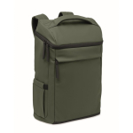 Zaino per laptop in PU con fodera RPET con scomparto da 15'' color verde scuro
