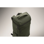 Zaino per laptop in PU con fodera RPET con scomparto da 15'' color verde scuro terza vista fotografica