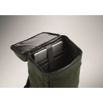 Zaino per laptop in PU con fodera RPET con scomparto da 15'' color verde scuro quinta vista fotografica