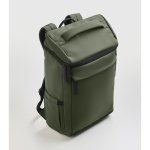 Zaino per laptop in PU con fodera RPET con scomparto da 15'' color verde scuro vista fotografia