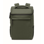 Zaino per laptop in PU con fodera RPET con scomparto da 15'' color verde scuro decima vista