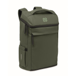 Zaino per laptop in PU con fodera RPET con scomparto da 15'' color verde scuro seconda vista principale