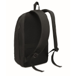 Zaino urbano in RPET con scomparto imbottito per laptop 15'' color nero terza vista