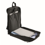 Zaino urbano in RPET con scomparto imbottito per laptop 15'' color nero quarta vista