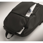 Zaino urbano in RPET con scomparto imbottito per laptop 15'' color nero ottava vista