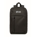 Zaino urbano in RPET con scomparto imbottito per laptop 15'' color nero vista area di stampa