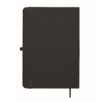 Taccuino A5 con copertina rigida in pelle sintetica riciclata, pagine a righe color nero quinta vista