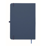 Taccuino A5 con copertina rigida in pelle sintetica riciclata, pagine a righe color blu quinta vista