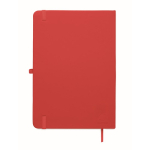 Taccuino A5 con copertina rigida in pelle sintetica riciclata, pagine a righe color rosso quinta vista