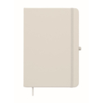 Taccuino A5 con copertina rigida in pelle sintetica riciclata, pagine a righe color bianco seconda vista