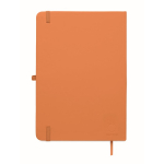 Taccuino A5 con copertina rigida in pelle sintetica riciclata, pagine a righe color arancione quinta vista
