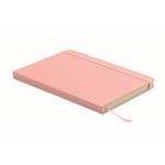 Taccuino A5 con copertina rigida in pelle sintetica riciclata, pagine a righe color rosa