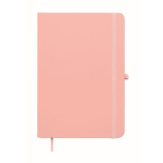 Taccuino A5 con copertina rigida in pelle sintetica riciclata, pagine a righe color rosa seconda vista