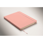 Taccuino A5 con copertina rigida in pelle sintetica riciclata, pagine a righe color rosa terza vista fotografica
