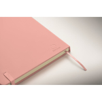 Taccuino A5 con copertina rigida in pelle sintetica riciclata, pagine a righe color rosa quarta vista fotografica