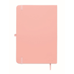 Taccuino A5 con copertina rigida in pelle sintetica riciclata, pagine a righe color rosa quinta vista