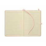 Taccuino A5 con copertina rigida in pelle sintetica riciclata, pagine a righe color rosa sesta vista