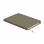 Taccuino A5 con copertina rigida in pelle sintetica riciclata, pagine a righe color grigio scuro