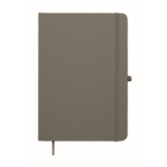 Taccuino A5 con copertina rigida in pelle sintetica riciclata, pagine a righe color grigio scuro seconda vista