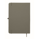 Taccuino A5 con copertina rigida in pelle sintetica riciclata, pagine a righe color grigio scuro quinta vista