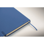 Taccuino A5 con copertina rigida in pelle sintetica riciclata, pagine a righe color blu reale quarta vista fotografica
