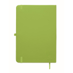Taccuino A5 con copertina rigida in pelle sintetica riciclata, pagine a righe color lime quinta vista