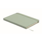 Taccuino A5 con copertina rigida in pelle sintetica riciclata, pagine a righe color verde menta