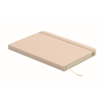 Taccuino A5 con copertina rigida in pelle sintetica riciclata, pagine a righe color bianco sporco