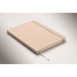 Taccuino A5 con copertina rigida in pelle sintetica riciclata, pagine a righe color bianco sporco terza vista fotografica