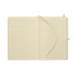 Taccuino A5 con copertina rigida in pelle sintetica riciclata, pagine a righe color bianco sporco sesta vista
