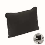 Cuscino effetto suede con imbottitura in fibra di seta per una seduta confortevole color nero