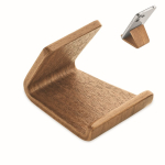 Supporto da tavolo per cellulare in legno di noce e pioppo color legno