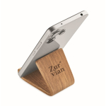 Supporto da tavolo per cellulare in legno di noce e pioppo color legno terza vista principale
