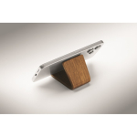 Supporto da tavolo per cellulare in legno di noce e pioppo color legno quarta vista fotografica
