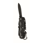 Coltello multiuso in alluminio e acciaio inox. 13 in 1 con custodia color nero seconda vista