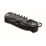 Coltello multiuso in alluminio e acciaio inox. 13 in 1 con custodia color nero quarta vista