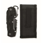 Coltello multiuso in alluminio e acciaio inox. 13 in 1 con custodia color nero nona vista