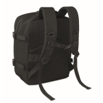 Zaino da viaggio in poliestere RPET con scomparto per laptop 20L color nero seconda vista