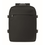 Zaino da viaggio in poliestere RPET con scomparto per laptop 20L color nero terza vista